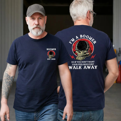 BOOMER Skull T-shirt, Unisex Hoodie, Custom Year Of Birth Sweatshirt, I'm A Boomer, Walk Away T-shirt