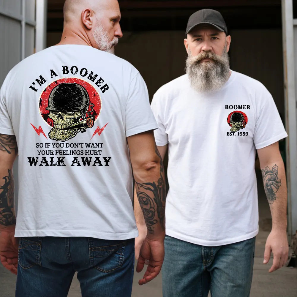 BOOMER Skull T-shirt, Unisex Hoodie, Custom Year Of Birth Sweatshirt, I'm A Boomer, Walk Away T-shirt