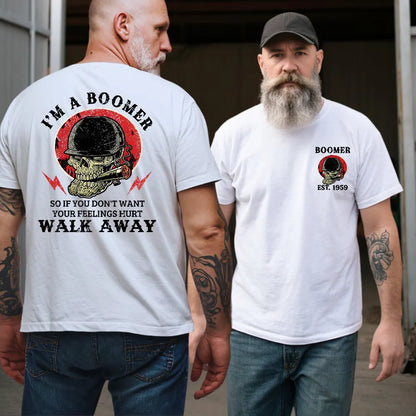BOOMER Skull T-shirt, Unisex Hoodie, Custom Year Of Birth Sweatshirt, I'm A Boomer, Walk Away T-shirt
