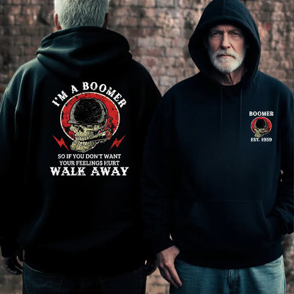 BOOMER Skull T-shirt, Unisex Hoodie, Custom Year Of Birth Sweatshirt, I'm A Boomer, Walk Away T-shirt