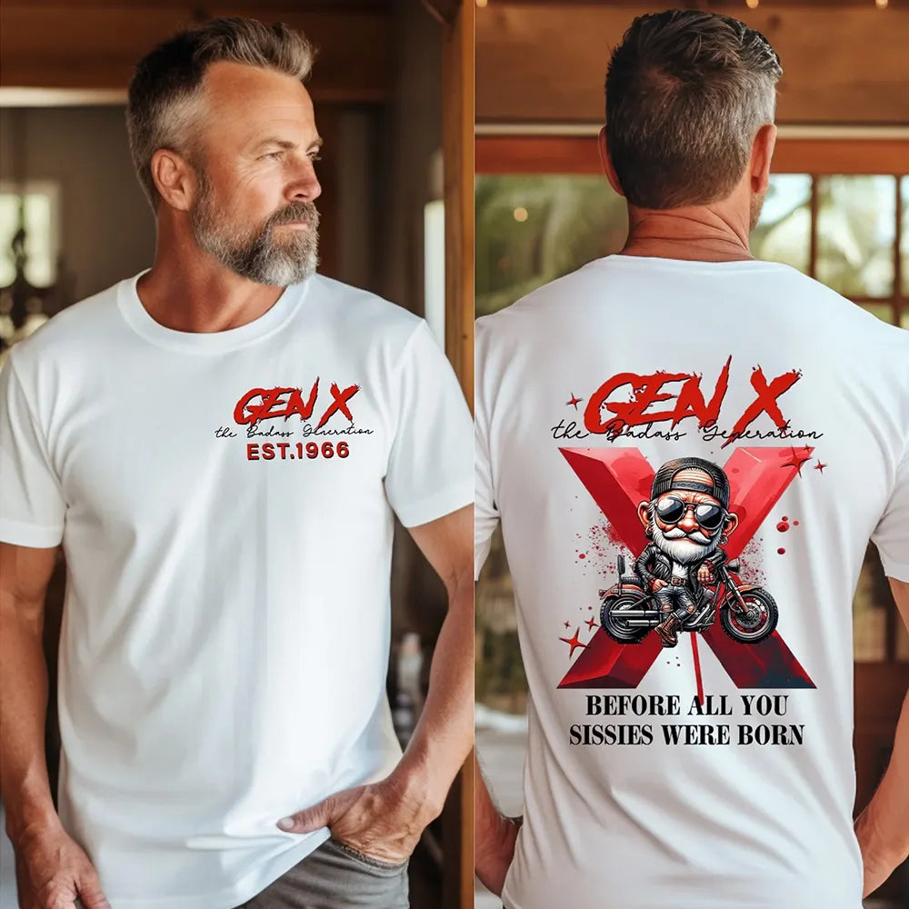 Gen X Cool Biker Shirt, Generation X Custom Year Badass Generation T-shirt/Sweatshirt