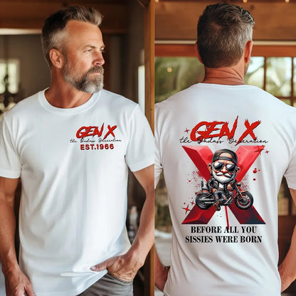 Gen X Cool Biker Shirt, Generation X Custom Year Badass Generation T-shirt/Sweatshirt