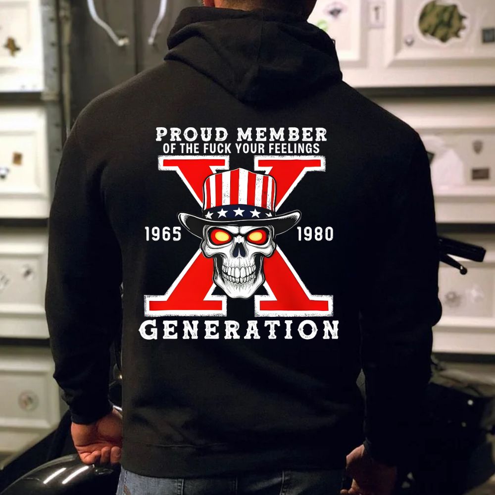 Gen X Proud Member Skull Graphic Sweatshirt