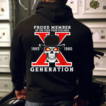 Gen X Proud Member Skull Graphic Sweatshirt
