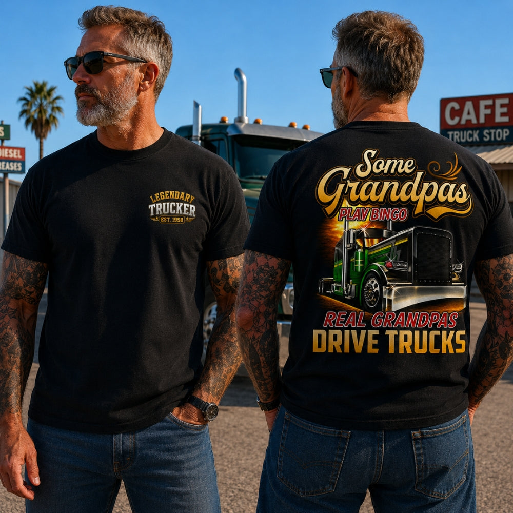 Legendary Trucker™ Custom Year Shirt | Real Grandpas Drive Trucks