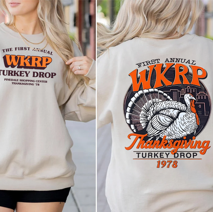 WKRP Turkey Drop Vintage Turkey Thanksgiving Day Shirts