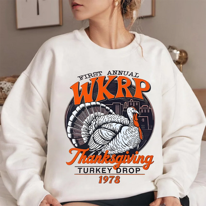 WKRP Turkey Drop Vintage Turkey Thanksgiving Day Shirts